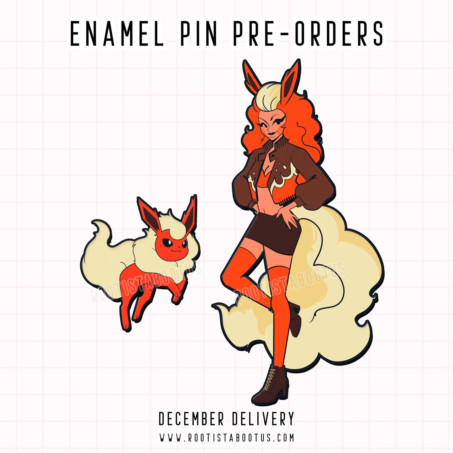 [PREORDER] Flare [PokéBabes Collection] Enamel Pin Set