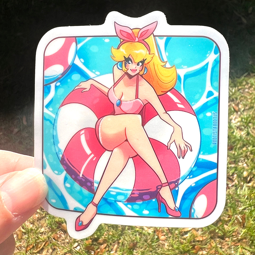 Peach Vinyl Sticker